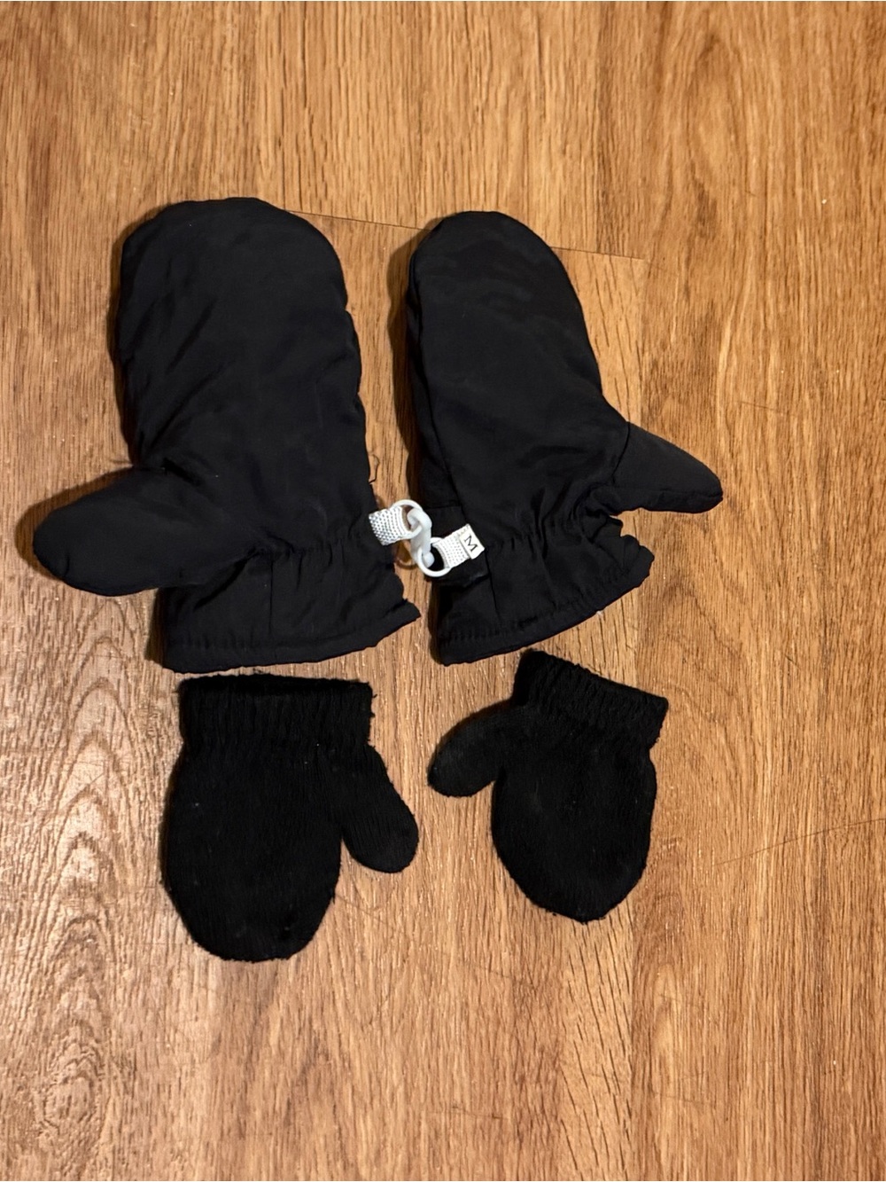 Kids Black Winter Mittens Set - Soft Insulated Mitts